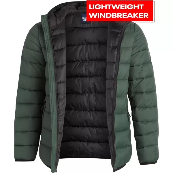 imageReebok Mens Jacket  Packable Quilted Puffer Coat  Weather Resistant Lightweight Outerwear Windbreaker Coat for Men MXXLHunter