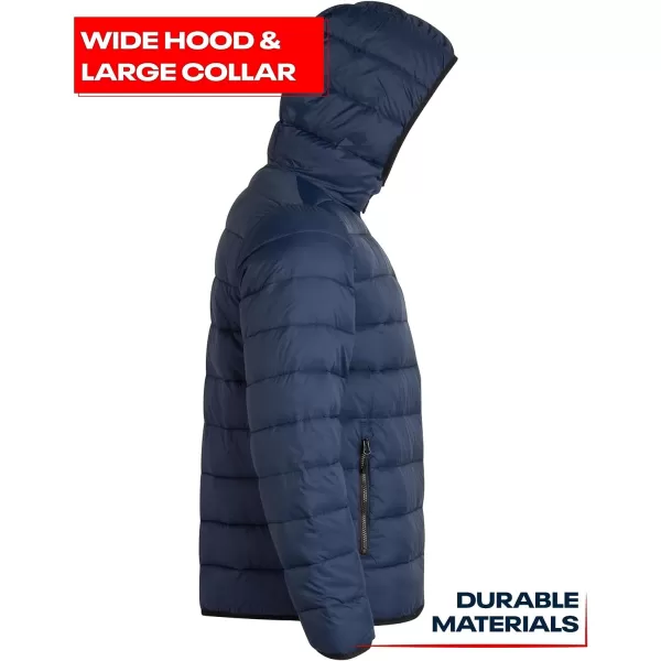 imageReebok Mens Jacket  Packable Quilted Puffer Coat  Weather Resistant Lightweight Outerwear Windbreaker Coat for Men MXXLVector Navy