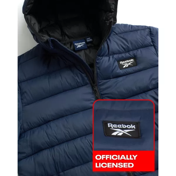imageReebok Mens Jacket  Packable Quilted Puffer Coat  Weather Resistant Lightweight Outerwear Windbreaker Coat for Men MXXLVector Navy