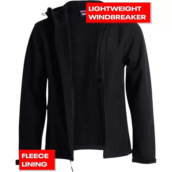 imageReebok Mens Jacket  Weather Resistant Fleece Lined Hooded Coat  Lightweight Outerwear Windbreaker for Men MXXLBlack