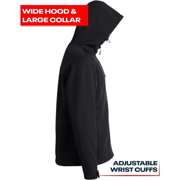 imageReebok Mens Jacket  Weather Resistant Fleece Lined Hooded Coat  Lightweight Outerwear Windbreaker for Men MXXLBlack