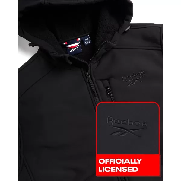 imageReebok Mens Jacket  Weather Resistant Fleece Lined Hooded Coat  Lightweight Outerwear Windbreaker for Men MXXLBlack