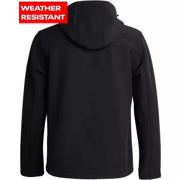 imageReebok Mens Jacket  Weather Resistant Fleece Lined Hooded Coat  Lightweight Outerwear Windbreaker for Men MXXLBlack