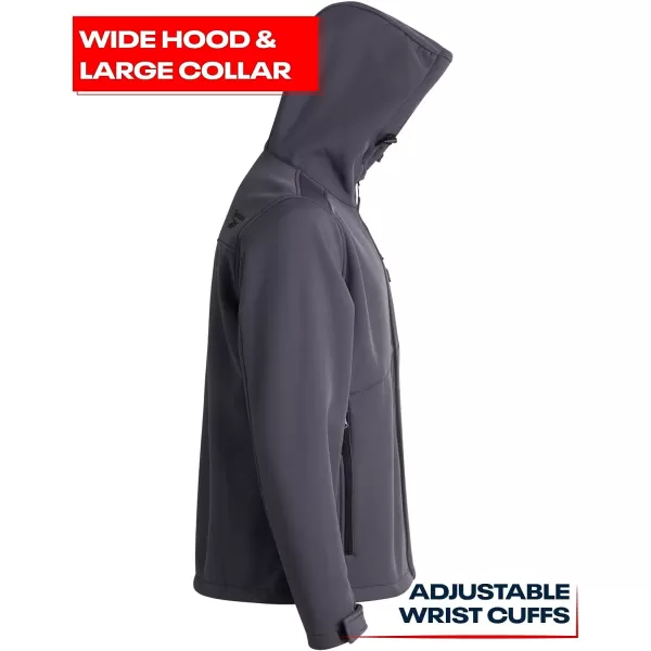 imageReebok Mens Jacket  Weather Resistant Fleece Lined Hooded Coat  Lightweight Outerwear Windbreaker for Men MXXLCharcoal