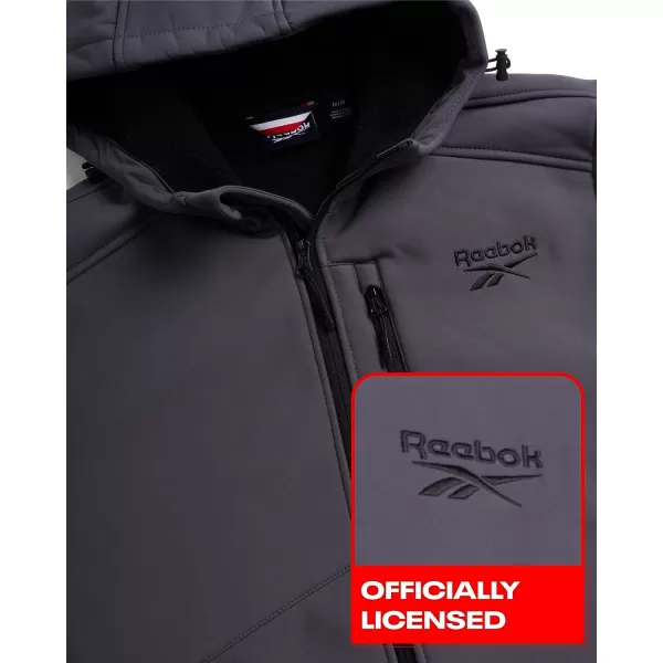 imageReebok Mens Jacket  Weather Resistant Fleece Lined Hooded Coat  Lightweight Outerwear Windbreaker for Men MXXLCharcoal