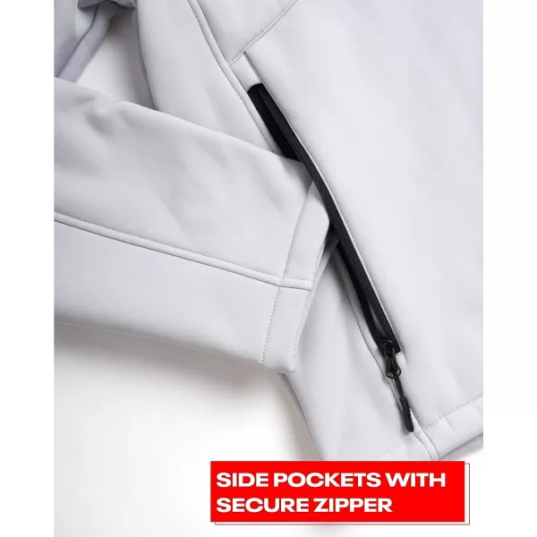 imageReebok Mens Jacket  Weather Resistant Fleece Lined Hooded Coat  Lightweight Outerwear Windbreaker for Men MXXLPure Grey