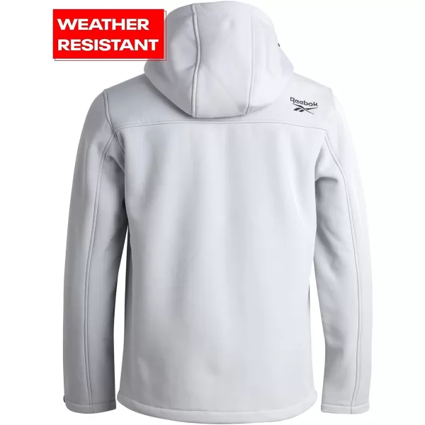 imageReebok Mens Jacket  Weather Resistant Fleece Lined Hooded Coat  Lightweight Outerwear Windbreaker for Men MXXLPure Grey