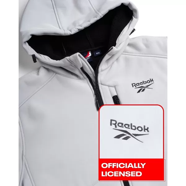 imageReebok Mens Jacket  Weather Resistant Fleece Lined Hooded Coat  Lightweight Outerwear Windbreaker for Men MXXLPure Grey