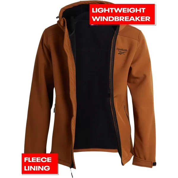 imageReebok Mens Jacket  Weather Resistant Fleece Lined Hooded Coat  Lightweight Outerwear Windbreaker for Men MXXLTimber