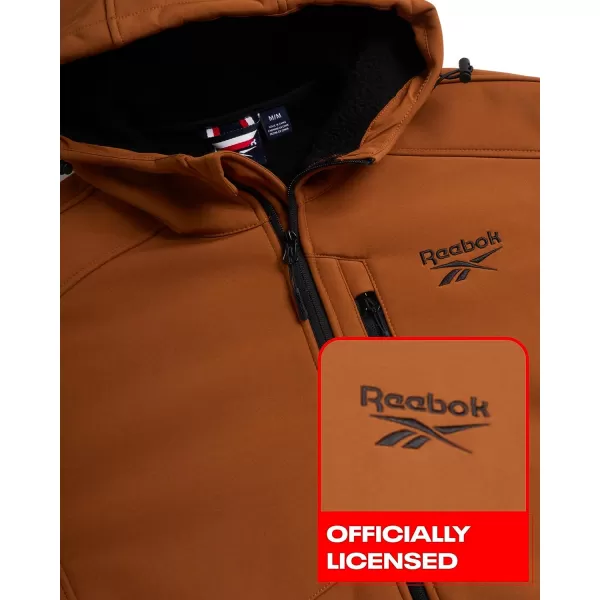 imageReebok Mens Jacket  Weather Resistant Fleece Lined Hooded Coat  Lightweight Outerwear Windbreaker for Men MXXLTimber