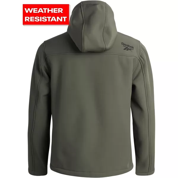 imageReebok Mens Jacket  Weather Resistant Fleece Lined Hooded Coat  Lightweight Outerwear Windbreaker for Men MXXLVarsity Green