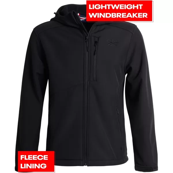 imageReebok Mens Jacket  Weather Resistant Fleece Lined Softshell Jacket Coat  Lightweight Casual Coat for Men MXXLBlack