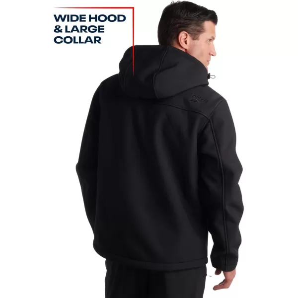 imageReebok Mens Jacket  Weather Resistant Fleece Lined Softshell Jacket Coat  Lightweight Casual Coat for Men MXXLBlack