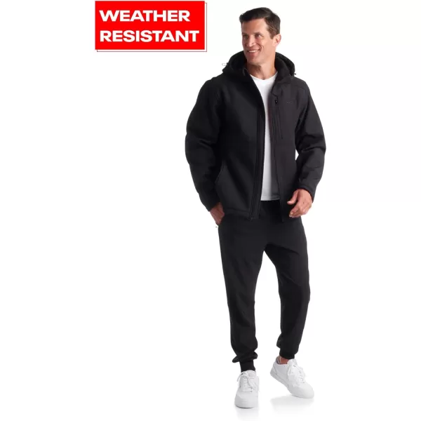 imageReebok Mens Jacket  Weather Resistant Fleece Lined Softshell Jacket Coat  Lightweight Casual Coat for Men MXXLBlack