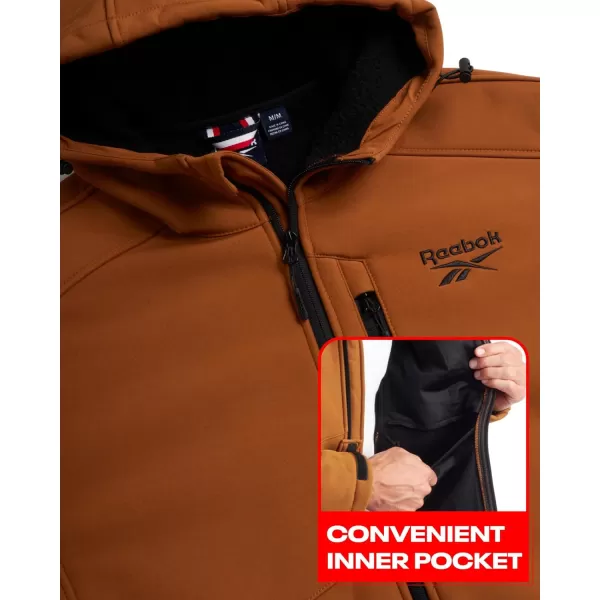 imageReebok Mens Jacket  Weather Resistant Fleece Lined Softshell Jacket Coat  Lightweight Casual Coat for Men MXXLTimber