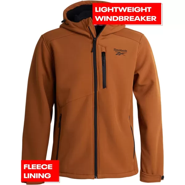 imageReebok Mens Jacket  Weather Resistant Fleece Lined Softshell Jacket Coat  Lightweight Casual Coat for Men MXXLTimber