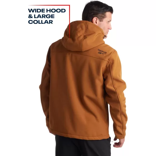 imageReebok Mens Jacket  Weather Resistant Fleece Lined Softshell Jacket Coat  Lightweight Casual Coat for Men MXXLTimber