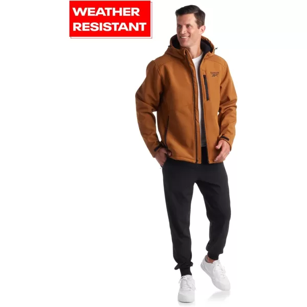 imageReebok Mens Jacket  Weather Resistant Fleece Lined Softshell Jacket Coat  Lightweight Casual Coat for Men MXXLTimber
