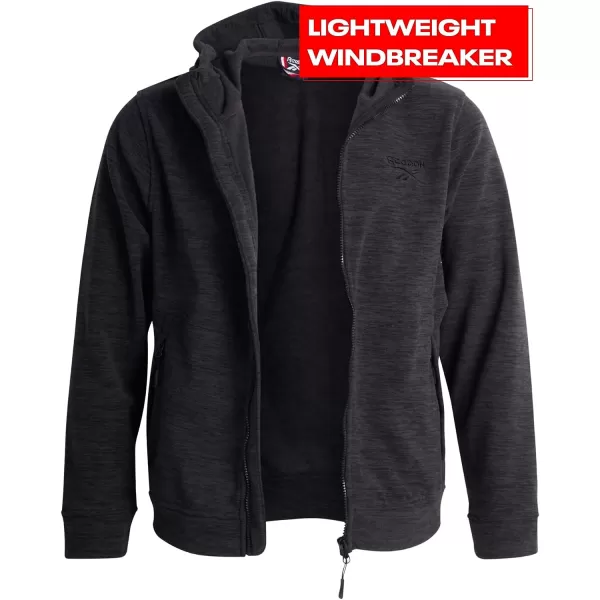 imageReebok Mens Jacket  Weather Resistant Polar Fleece Lined Sweatshirt Jacket  Lightweight Windbreaker Coat for Men MXXLCharcoal Heather