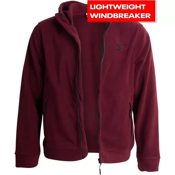 imageReebok Mens Jacket  Weather Resistant Polar Fleece Lined Sweatshirt Jacket  Lightweight Windbreaker Coat for Men MXXLClassic Maroon