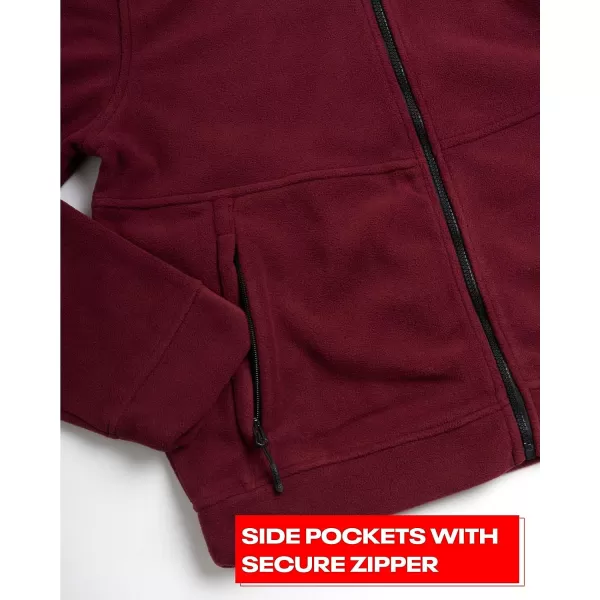 imageReebok Mens Jacket  Weather Resistant Polar Fleece Lined Sweatshirt Jacket  Lightweight Windbreaker Coat for Men MXXLClassic Maroon
