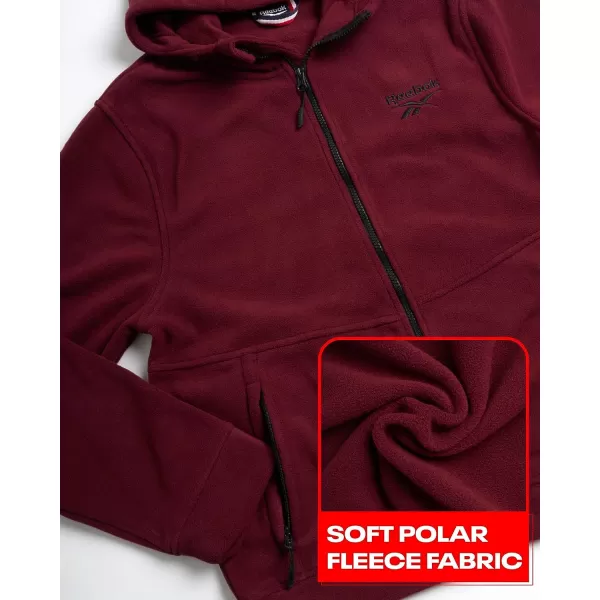imageReebok Mens Jacket  Weather Resistant Polar Fleece Lined Sweatshirt Jacket  Lightweight Windbreaker Coat for Men MXXLClassic Maroon