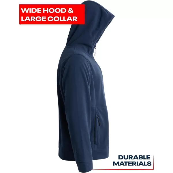 imageReebok Mens Jacket  Weather Resistant Polar Fleece Lined Sweatshirt Jacket  Lightweight Windbreaker Coat for Men MXXLVector Navy
