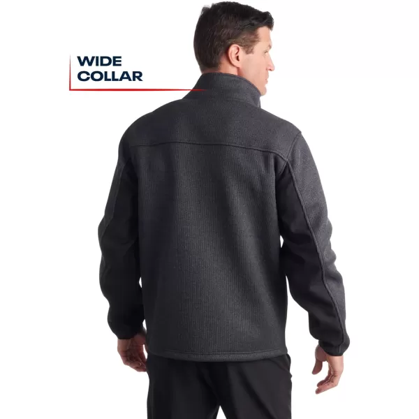 imageReebok Mens Lightweight Fleece Jacket  Full Zip Up Active Fleece Jacket for Men  Performance Jacket for Men MXXLCharcoal HeatherBlack