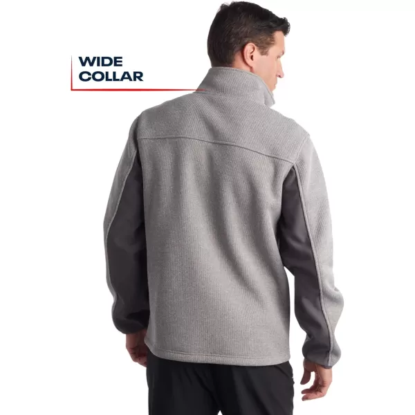 imageReebok Mens Lightweight Fleece Jacket  Full Zip Up Active Fleece Jacket for Men  Performance Jacket for Men MXXLPure Grey HeatherCharcoal