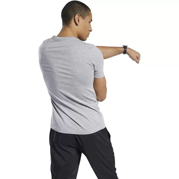 imageReebok Mens Linear Logo TShirtMedium Grey Heather