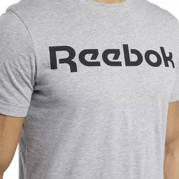 imageReebok Mens Linear Logo TShirtMedium Grey Heather