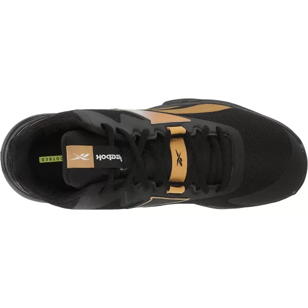 imageReebok Mens More Buckets Basketball ShoeBlackWhiteBrass