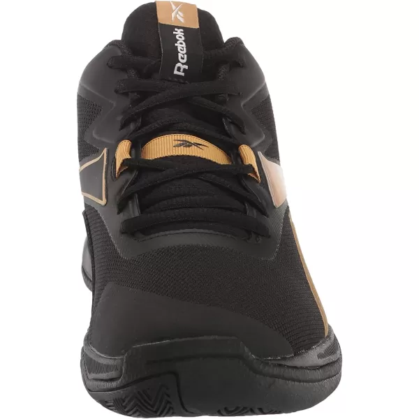 imageReebok Mens More Buckets Basketball ShoeBlackWhiteBrass