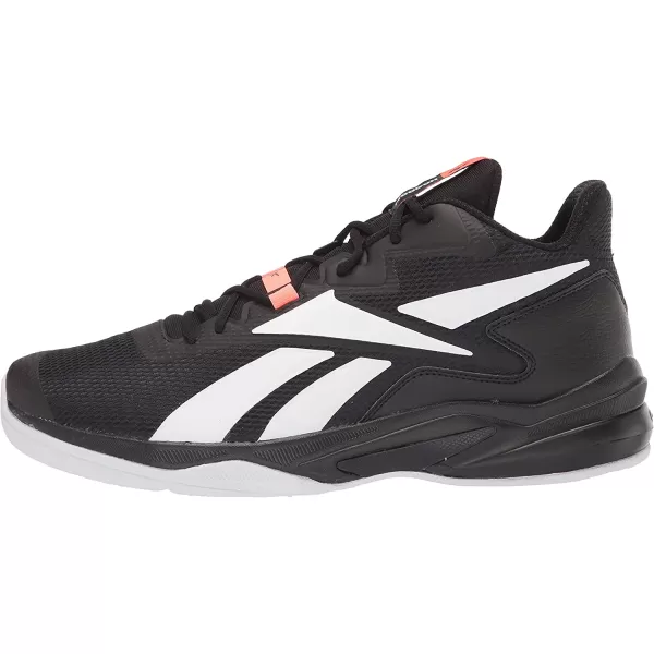 imageReebok Mens More Buckets Basketball ShoeBlackWhiteOrange Flare