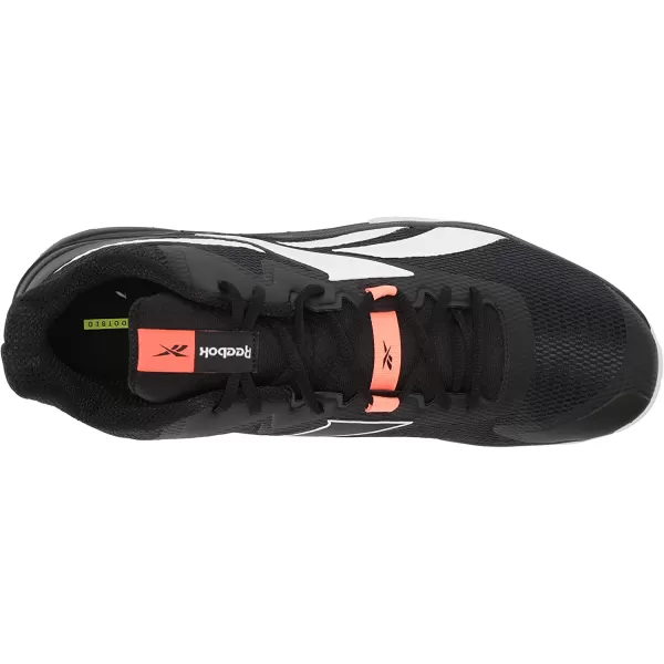 imageReebok Mens More Buckets Basketball ShoeBlackWhiteOrange Flare
