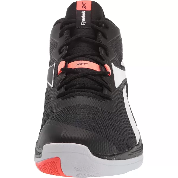 imageReebok Mens More Buckets Basketball ShoeBlackWhiteOrange Flare