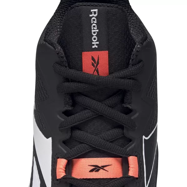 imageReebok Mens More Buckets Basketball ShoeBlackWhiteOrange Flare