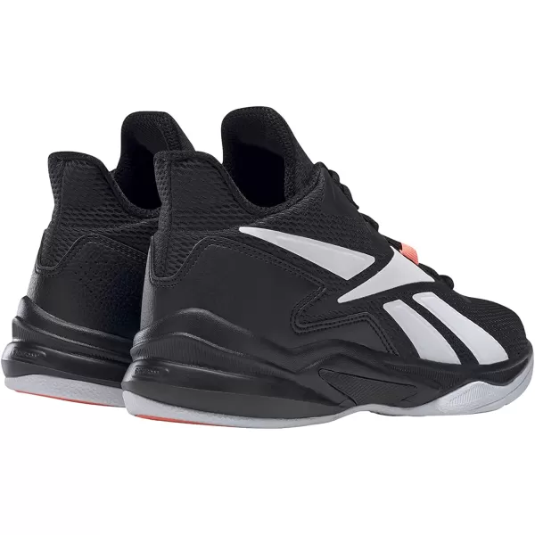 imageReebok Mens More Buckets Basketball ShoeBlackWhiteOrange Flare