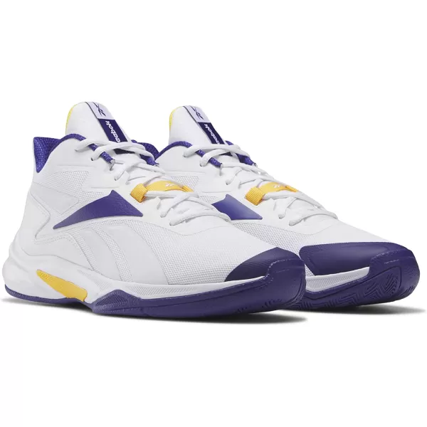 imageReebok Mens More Buckets Basketball ShoeWhiteBold PurpleCollegiate Gold