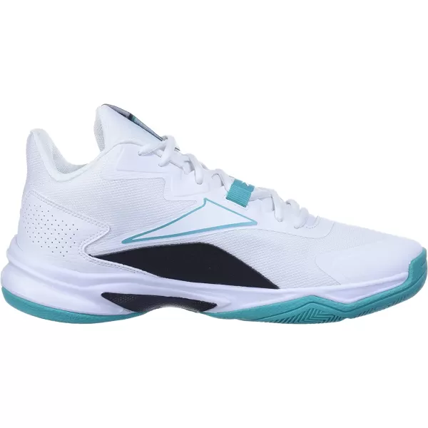 imageReebok Mens More Buckets Basketball ShoeWhiteClassic TealBold Purple