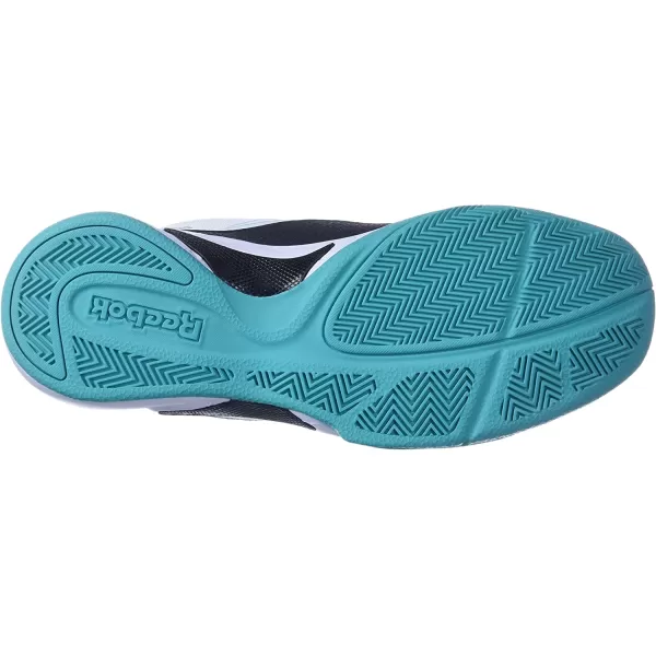 imageReebok Mens More Buckets Basketball ShoeWhiteClassic TealBold Purple