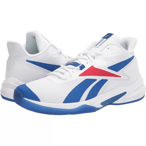 imageReebok Mens More Buckets Basketball ShoeWhiteVector BlueVector Red