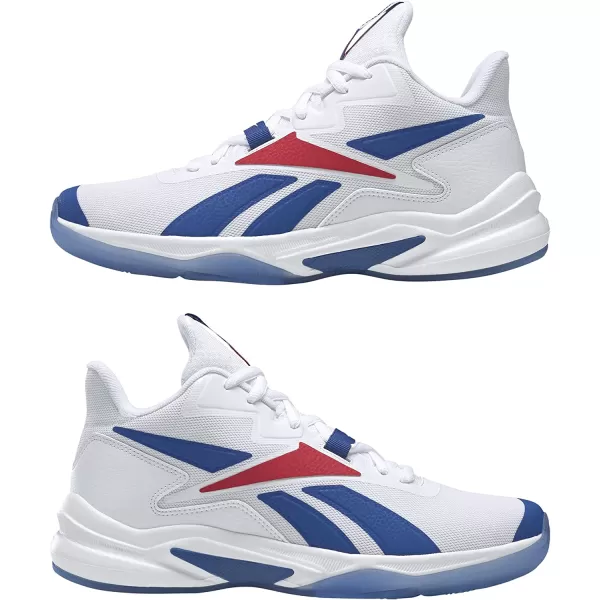 imageReebok Mens More Buckets Basketball ShoeWhiteVector BlueVector Red