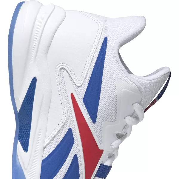 imageReebok Mens More Buckets Basketball ShoeWhiteVector BlueVector Red