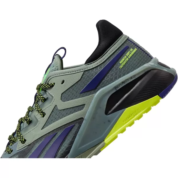 imageReebok Mens Nano X2 Tr Adventure Cross TrainerHarmony GreenBlackSolar Acid Yellow