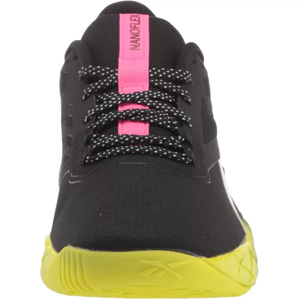imageReebok Mens Nanoflex Cross TrainerBlackAtomic PinkAcid Yellow