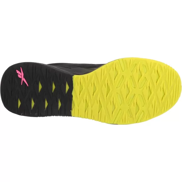 imageReebok Mens Nanoflex Cross TrainerBlackAtomic PinkAcid Yellow
