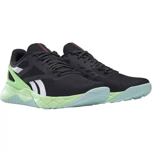 imageReebok Mens Nanoflex Cross TrainerCore BlackDigital GlowNeon Mint