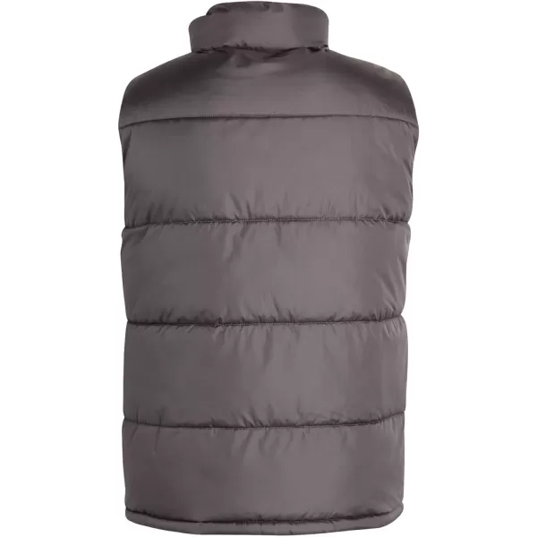 imageReebok Mens Puffer Vest  Quilted Insulated Full Zip Winter Vest  Lightweight Outerwear Sleeveless Jacket for Men MXXLCharcoal