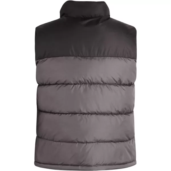 imageReebok Mens Puffer Vest  Quilted Insulated Full Zip Winter Vest  Lightweight Outerwear Sleeveless Jacket for Men MXXLCharcoalBlack